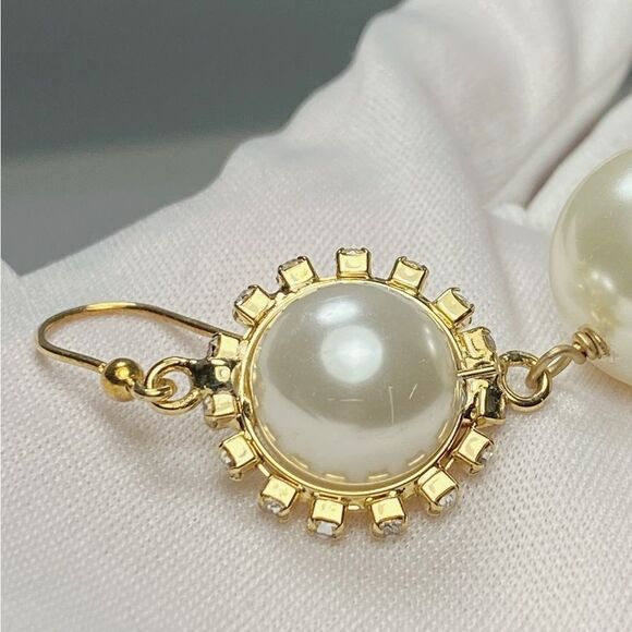 Rosantica Faux Pearl, & Crystal Drop Earrings - Picture 7 of 7